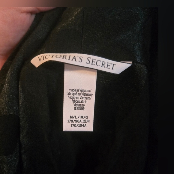 Victoria's Secret Wrap Tie Kimono Robe Striped Polka Dot Satin M/L - Picture 4 of 8